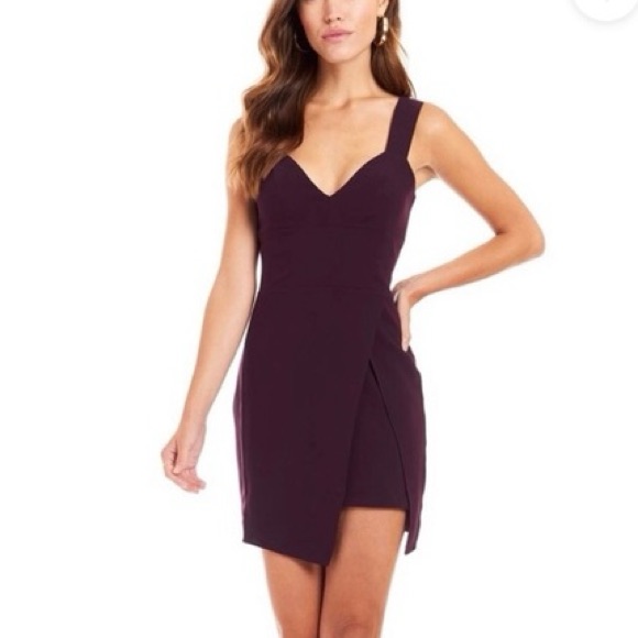 Revolve Amanda Uprichard Formal Cocktail Mini Purple Black Cherry Dress Petite